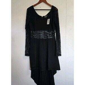 VTG Royal Bones Daang Dress Womens 2XL Black Witchy Whimsigoth Buckle Sheer Goth
